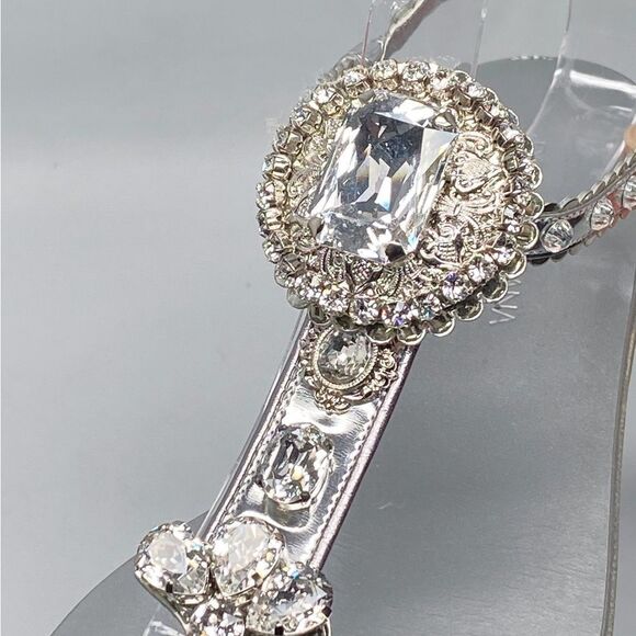 DOLCE&GABBANA Crystal-embellished leather sandals size 36.5 - Picture 6 of 14
